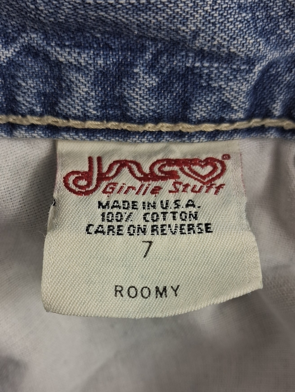 Vintage Jnco Jeans Women's 9" Roomy Light Wash Distressed Baggy Jean Short Sz 7 - Picture 8 of 9